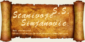 Stanivoje Simjanović vizit kartica